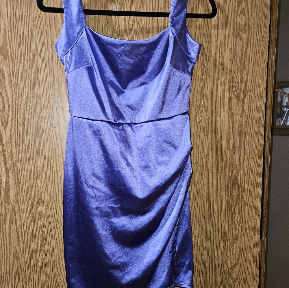 Elegant Purple/blue  Satin Dress